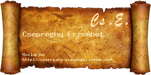 Csepreghy Erzsébet névjegykártya